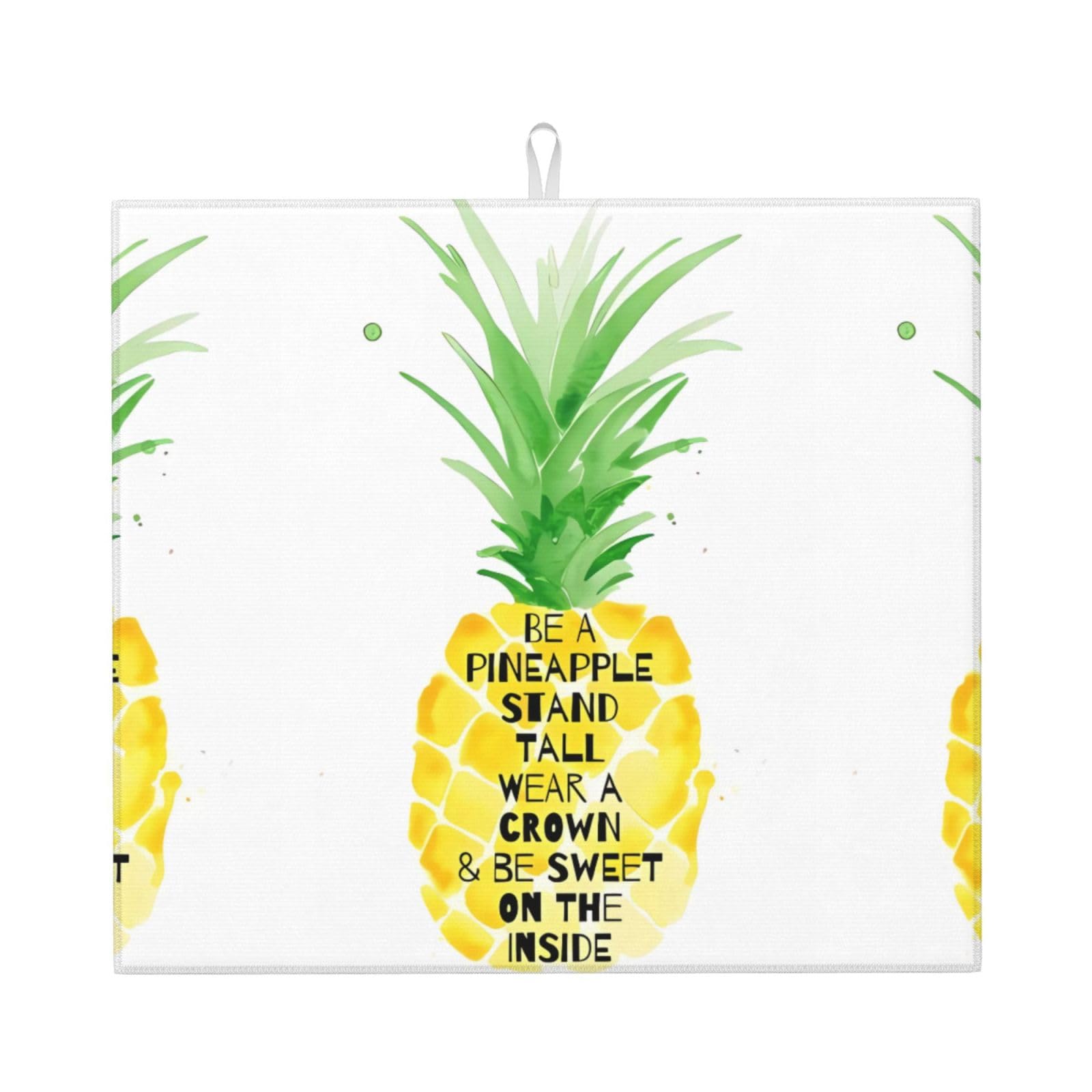 WHJDPP Be a pineapple Prints Kitchen Drying Mat - Absorbent Dish Drying Throw with Colorful Prints, Quick-Dry Countertop Layer for Dishes & Appliances - Non-Slip & Foldable