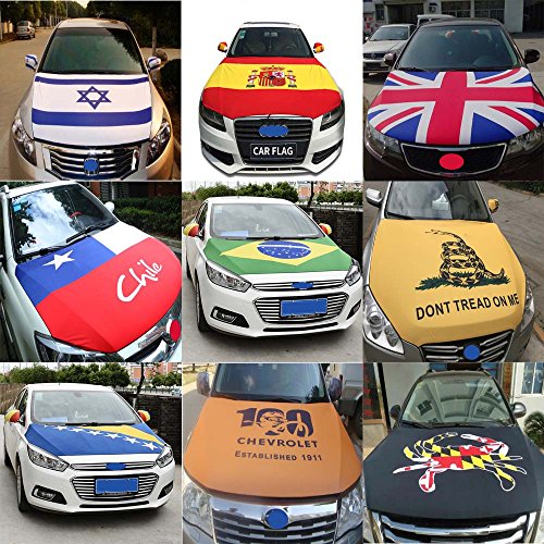 Image of Palestine Flags Car Hood Cover 3.3X5FT /6X7FT 100 percent Polyester,Engine Flag, Elastic Fabrics Can be Washed,Car Bonnet Banner (3.3X5FT)