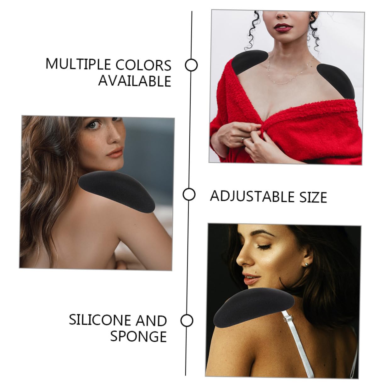 TENDYCOCO Women's Shoulder Pads for Clothes 4 Sets of Light Weight Shoulder Padding for Broadening Shoulders Reusable and Washable