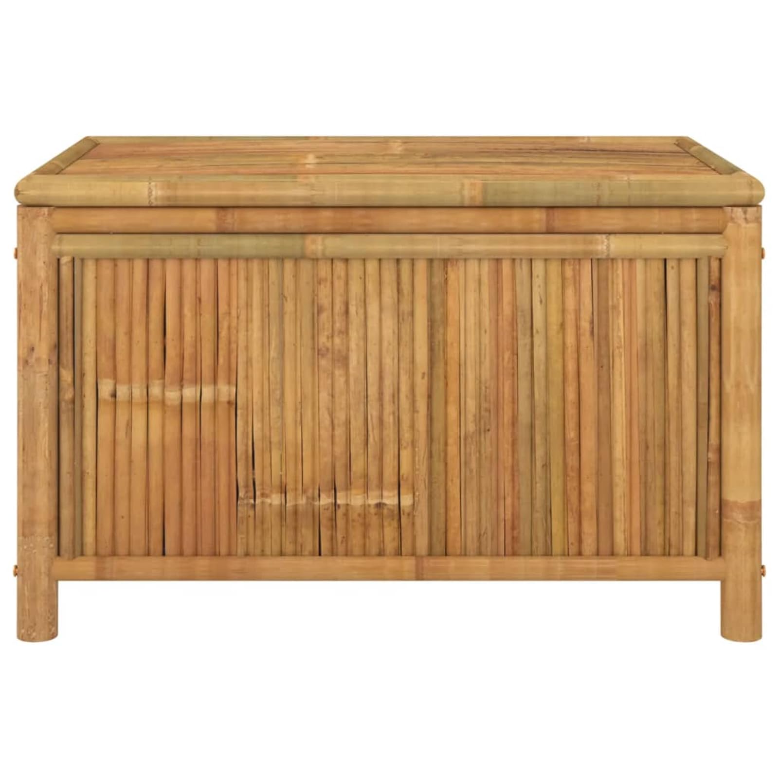 Homgoday Pudełko do przechowywania ogrodu, 90 x 52 x 55 cm, bambus, odporna na warunki atmosferyczne, skrzynia do przechowywania narzędzi ogrodowych, do domu, na taras, meble ogrodowe, meble ogrodowe