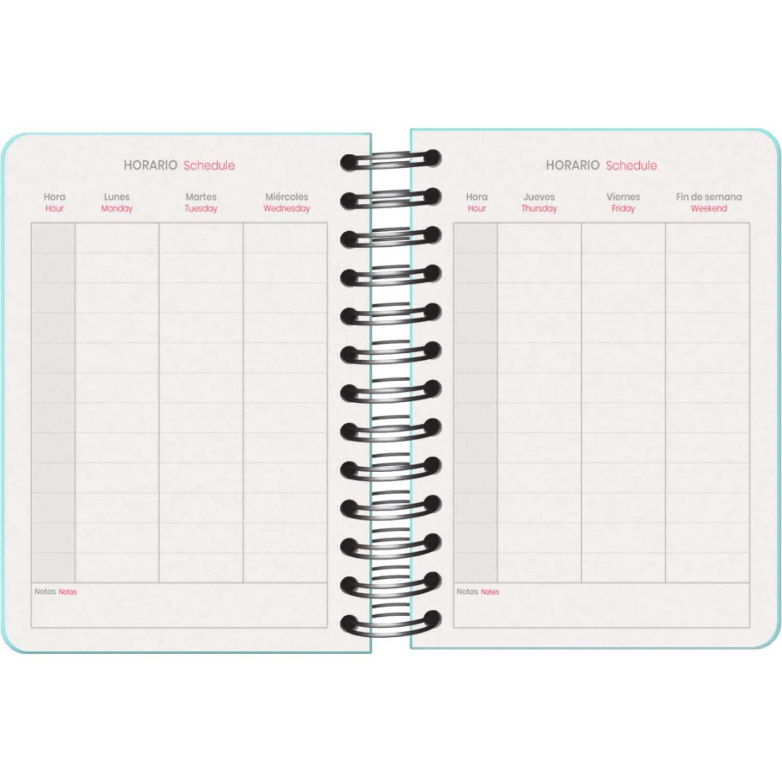 Dohe, School Planner 2025 2026, Day per Page, A6 Size (12x17 cm), Spanish and English, Double Spiral Binding and Elastic Band - Image 3
