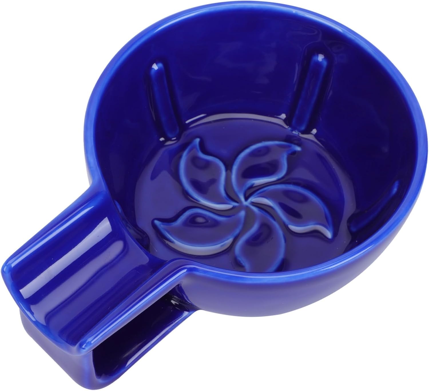 Ceramic Shaving Soap Bowl for Men Wide Mouth Foaming Cup with Large Capacity for Dense Elastic Lather Portable Handle Design for Easy Use and Durable Home Barber Tool Blue