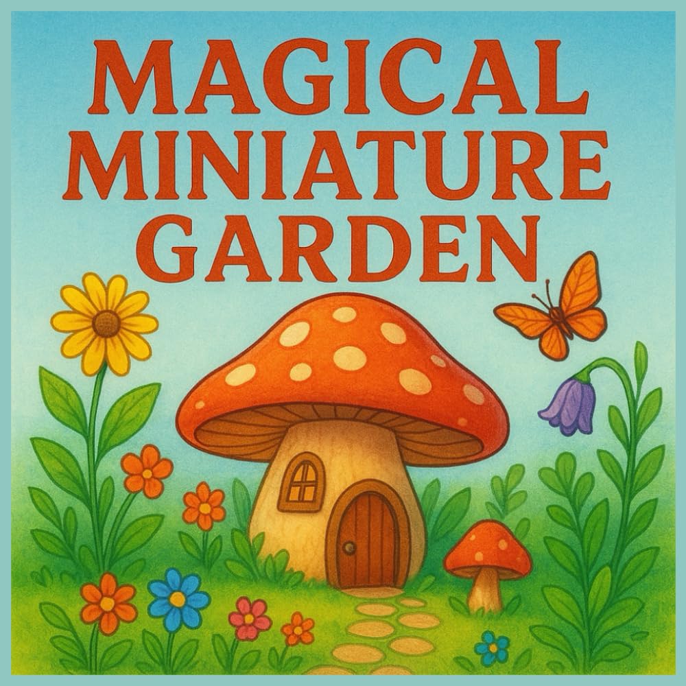 Magical Miniature Garden – Bold and Easy Coloring book for kids and seniors