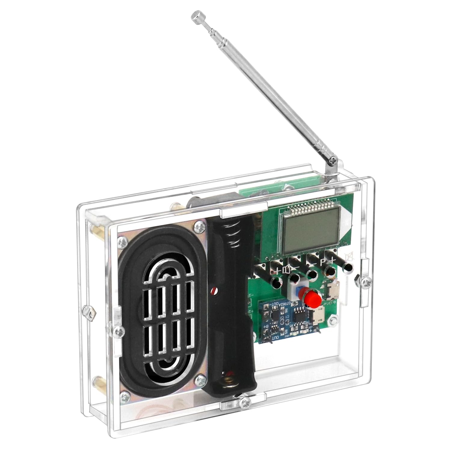 QWORK Zestaw do samodzielnego montażu radia FM, zestaw do samodzielnego lutowania elektroniki, idealny do nauki i nauki, 76,0 MHz – 108,0 MHz, wyświetlacz LCD, baterie nie wchodzą w zakres dostawy