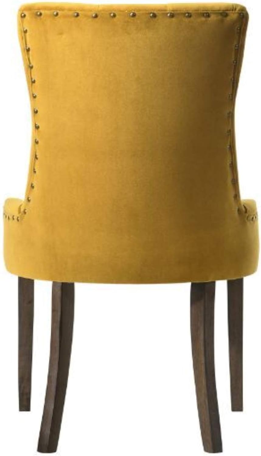 Acme Furniture Farren Side Chair in Yellow Velvet & Espresso Finish