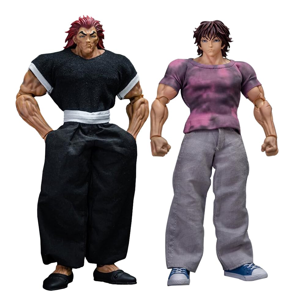 Zhongkaihua Hanma Yujiro & Hanma Baki Action-Figur mit beweglichen Gelenken, austauschbarem Zubehör und abnehmbarer Kleidung, sammelbares Anime-Statuettenmodell
