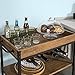 Haotian Bar Serving Cart, Home Myra Rustic Mobile Kitchen Serving cart with Removable Tray, Industrial Vintage Style Wood Metal Serving Trolley, Natural FKW56-N