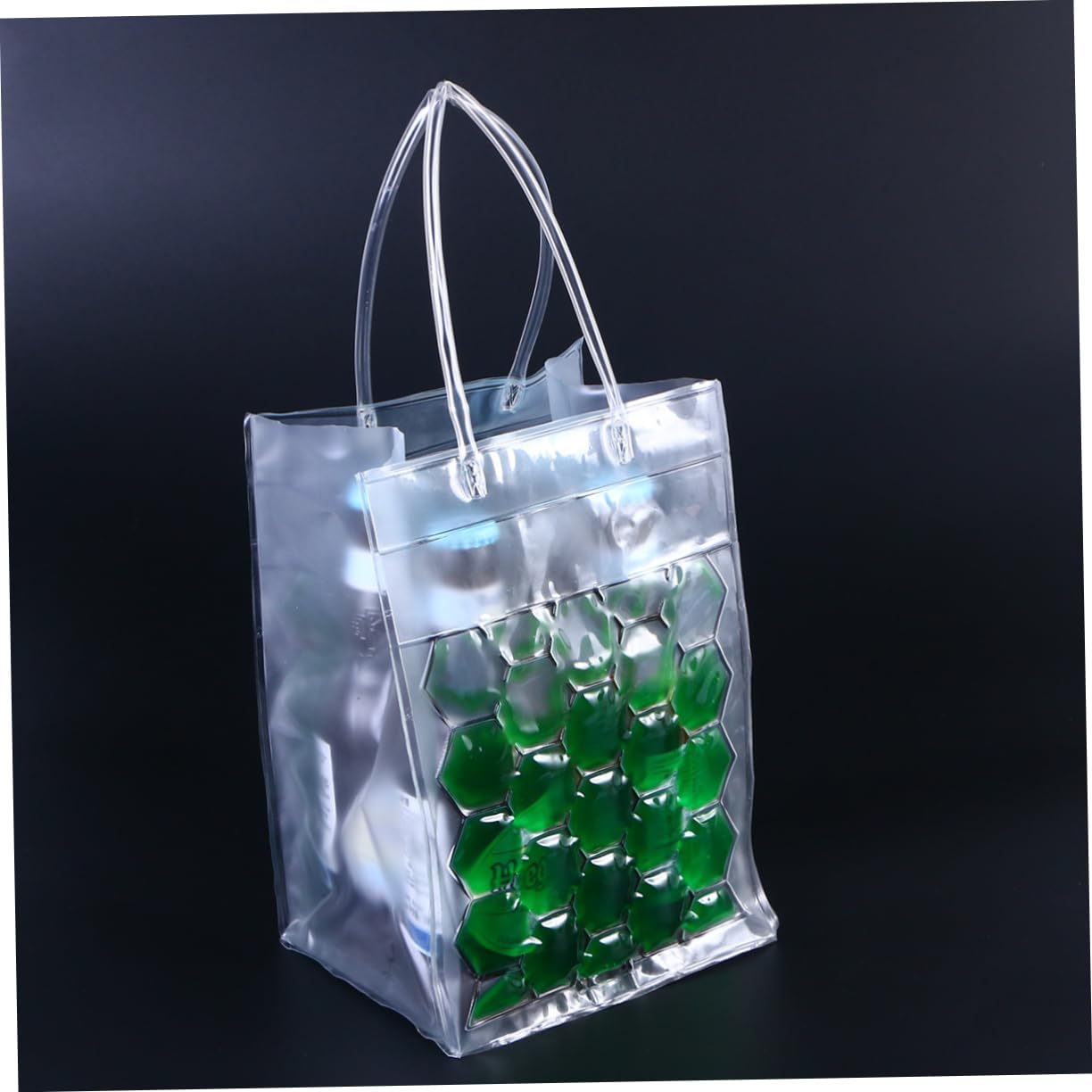 2 Pack Wine Bottle Chill Cooler Bag 750ml PVC with Handles | Reusable Gel-Filled Design, Keeps Beverages Chilled, for Beer and Wine Bottle Use, Green Color