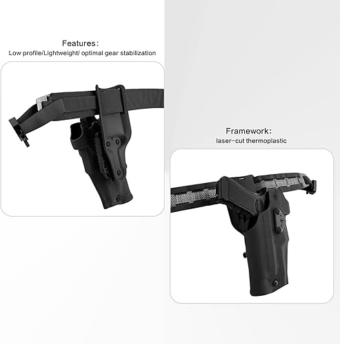 Miniatura 9 de PETAC GEAR Cinturón táctico de perfil bajo Molle Battle Cobra Belt de corte láser Tegris rígidos para pistola de tiro