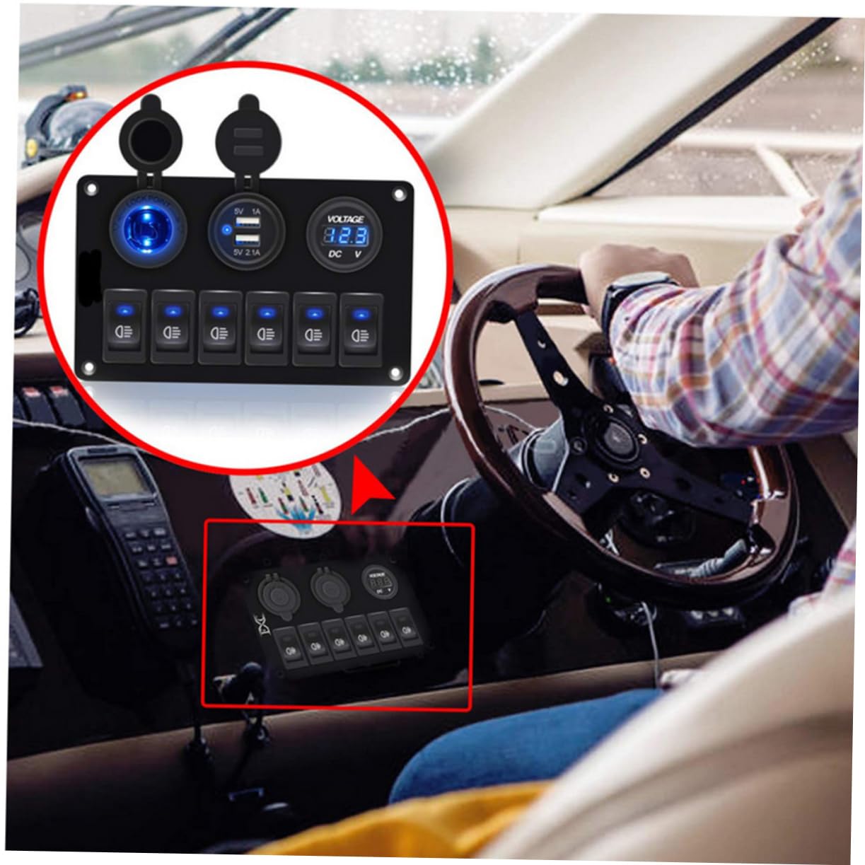 balacoo Position Panel Truck Rv Yacht Modification Circuit Breaker Boat Ship Bus Car Switch Control Panel