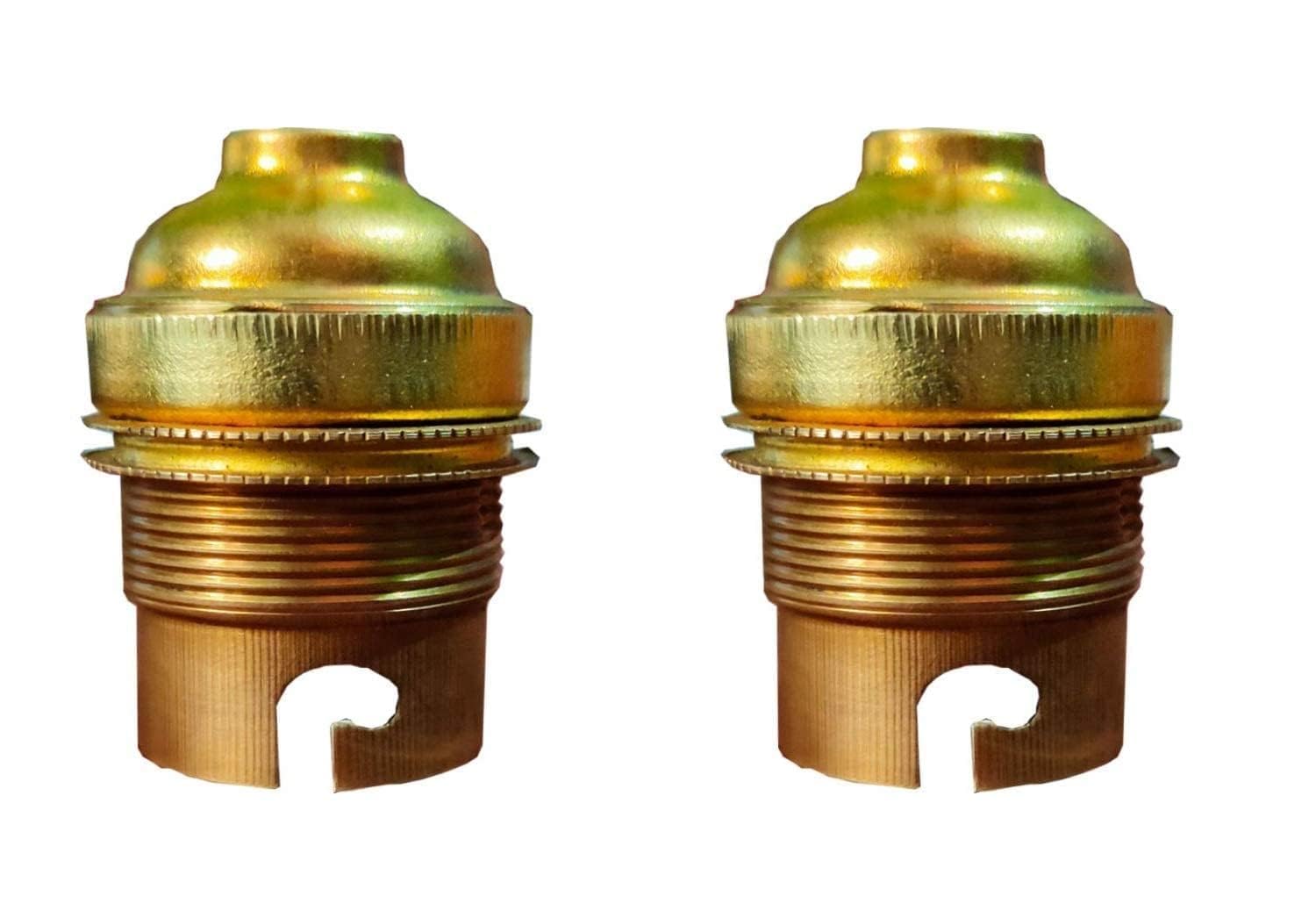 KHUSHI ELECTRICALS HUB B22 Bulb Holder Brass Screw Type Lamp Shade Holder (Pack of 2),-image-11