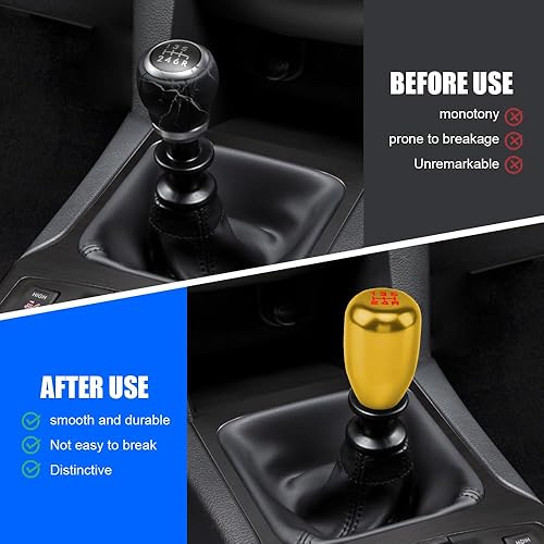 Miniatura 5 de Pomo de palanca de cambios para automóvil, perilla de cambio de transmisión manual, palanca de cambios para automóvil con adaptadores, perilla de