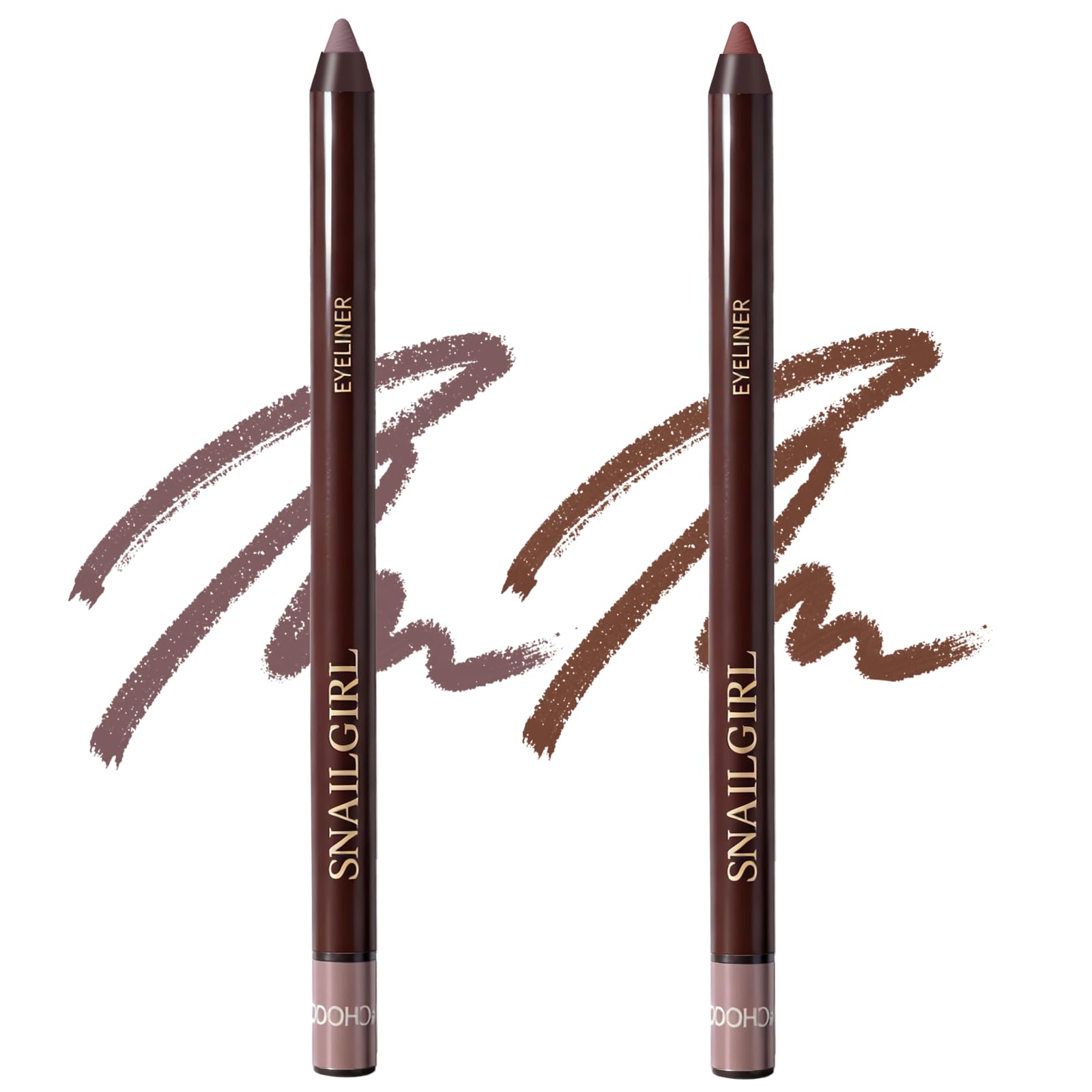 Plum&Chocolate 2PCS Gel Eyeliner Pencil, Smooth Creamy Formula for Mature Women Plum&Chocolate 0.14 Ounce (Pack of 1)