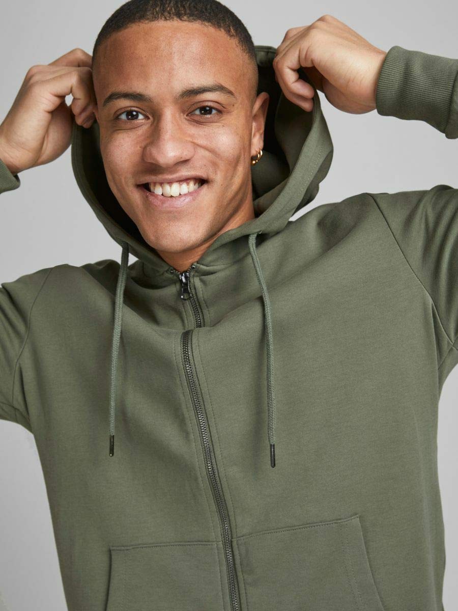 JACK & JONES Mens Basic Zip Hood