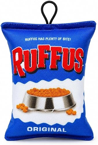 Dog Food Bag Plush Toy, Interactive Soft Squeaky Dog Toy for Small & Medium Dogs, Plush Crinkle Chew Toy for Puppies, Indoor Fetch, Comfort, Training and Mental Stimulation