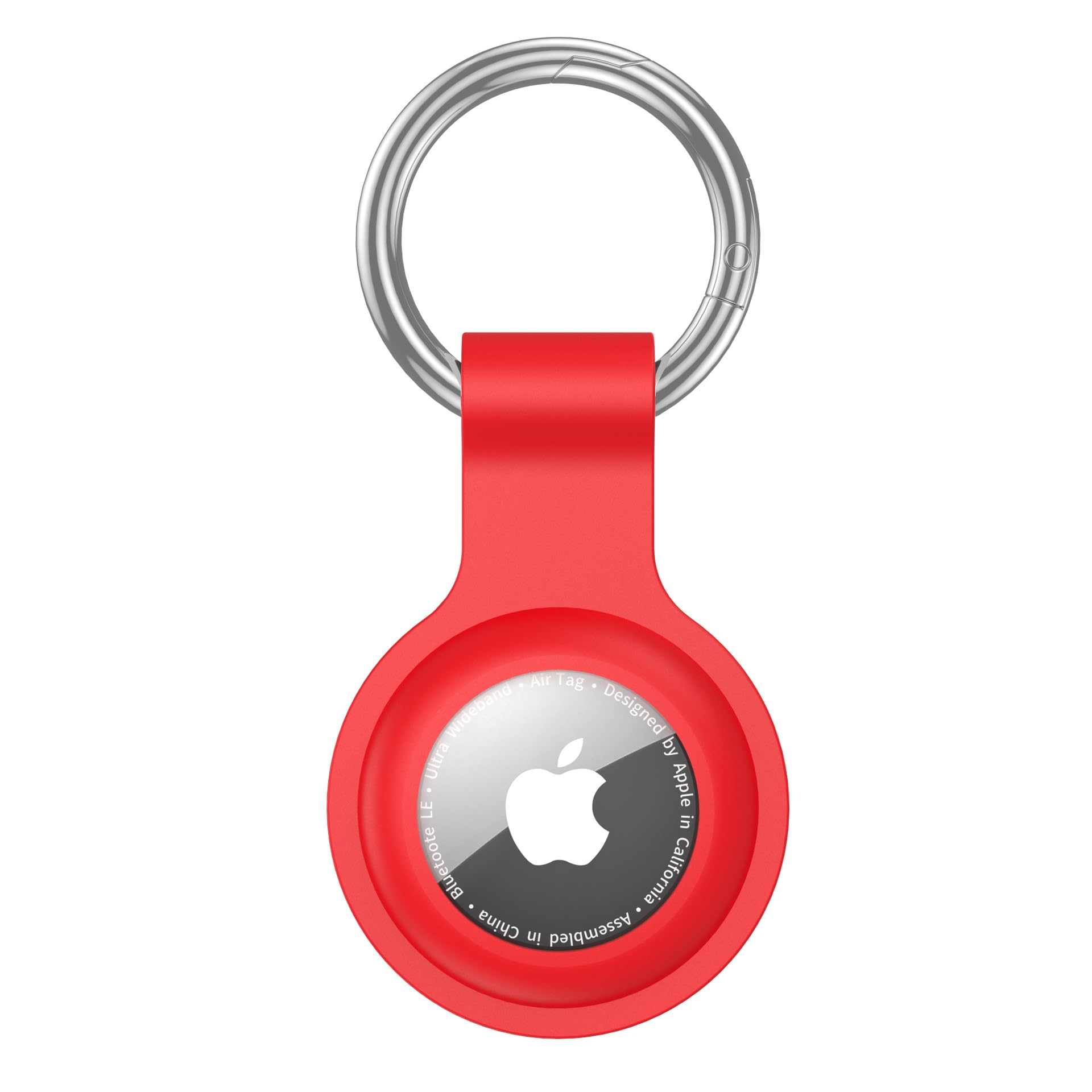 Anybase - Case for Airtag, Ultralight Silicone Case for Air Tags with Anti-Lost Keychain Ring Accessories Red