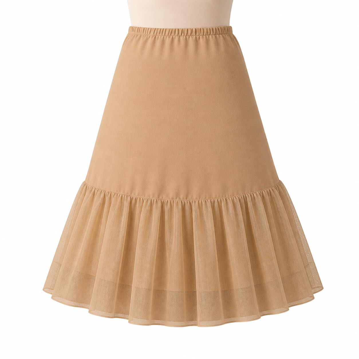 Can-Can Skirt Petticoat, Layered Fluffy Underskirt for Lehenga, Gown, Dresses Gold-picture-45