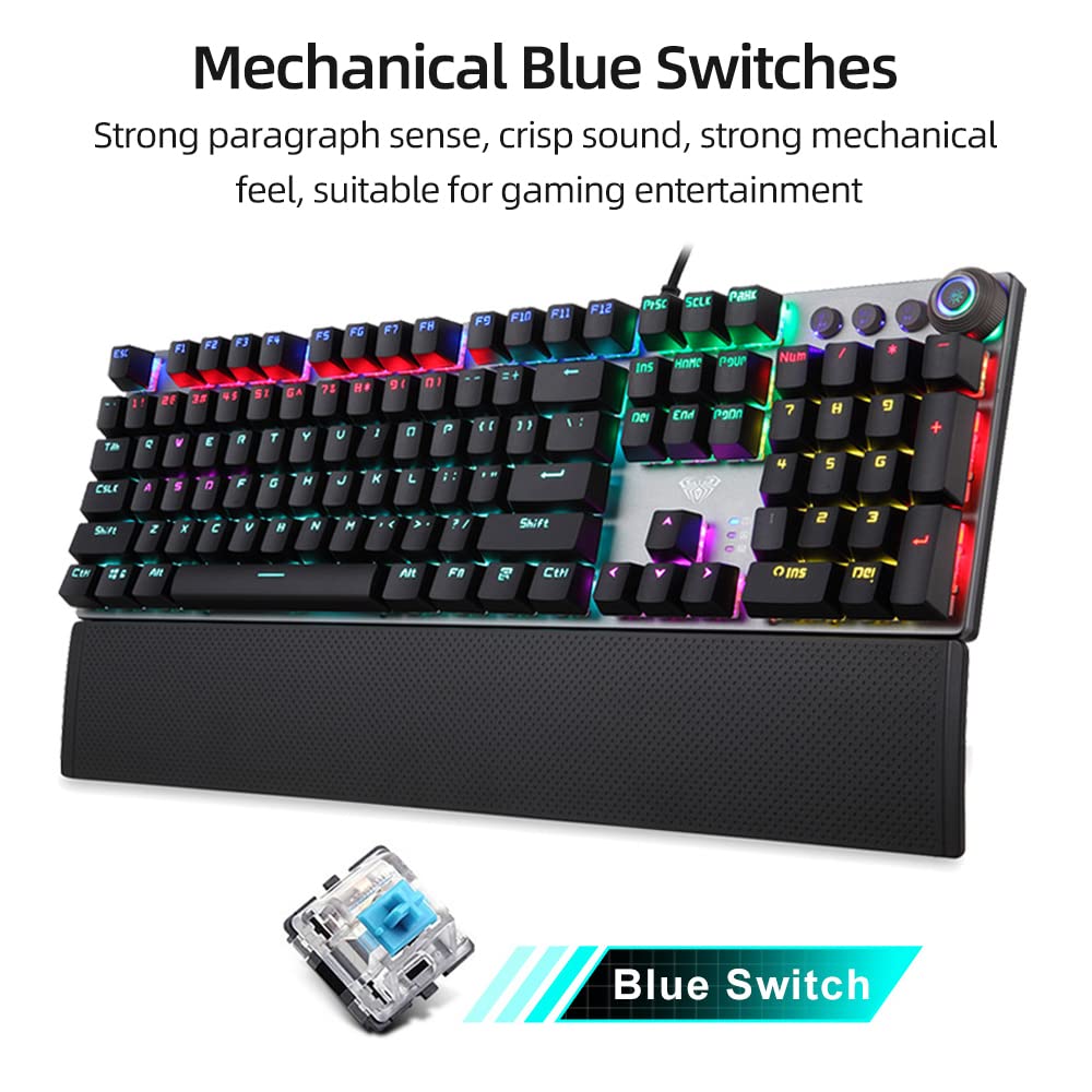 Amazon | Gaming Keyboard、JUANZI F2088 104 キー 有線