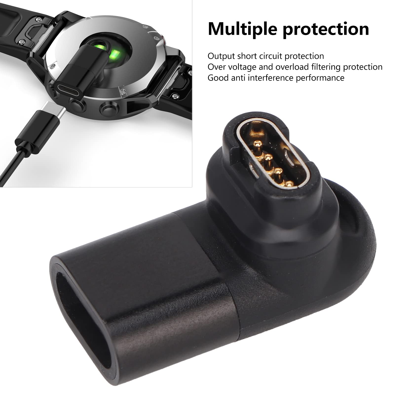 Adapter USB C 90 Stopni do Zegarka ładowarka Zegarka 5 V Typu C do Złącza Kabla USB Typu C do Zegarków Fenix7S 7X Instinct 2 2S EPIX Venu 2 Plus Vivomove Sport