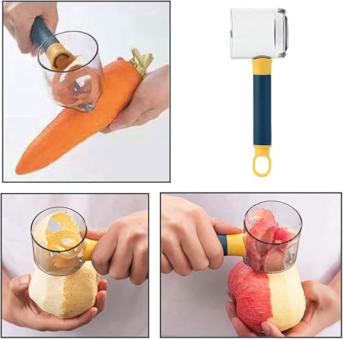 Miniatura 7 de Pelador de patatas de acero inoxidable con peladores de frutas de velocidad de barril para una variedad de frutas y verduras con pieles