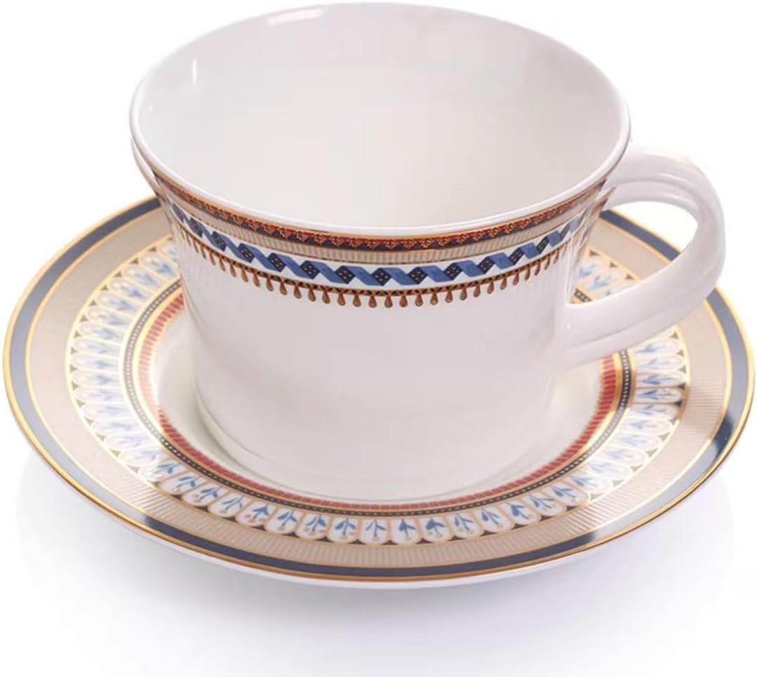 Ceramic Coffee Cup Saucer Spoon Set,Coffee Cups, Coloured Coffee - Ceramic Stoneware Tea, Ceramic Tea Cup Set Saucers Porcelain Royal Coffee Cup Set