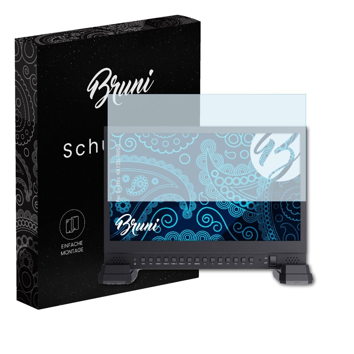 Película protectora compatible con Seetec 4K156-9HSD Bruni protector pantalla transparente 8