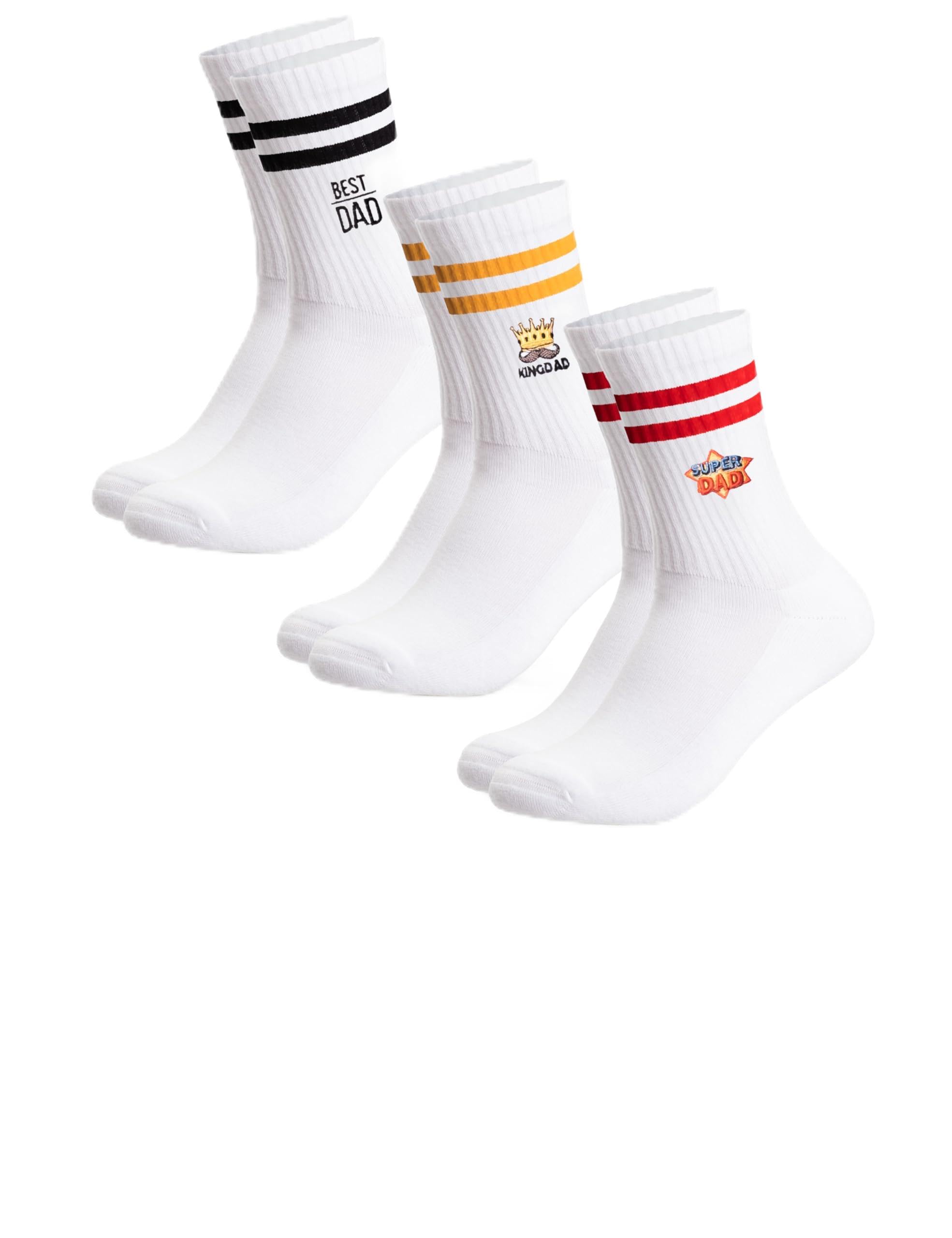 Occulto Herren Vatertagsgeschenk Tennissocken 3er Pack (Modell: Dad), Socken Geschenk für Männer