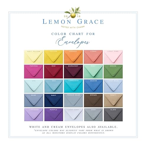 Miniatura 6 de Lemon Grace Co Personalized Mens Stationery Set, Professional Stationery Note Cards with Envelopes, Monogrammed Cards with Border and Name, Office