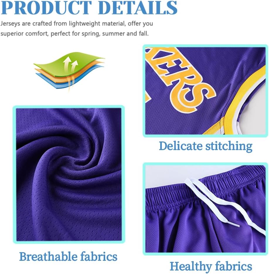 3Pcs Kids Basketball Jersey Set - Youth Basketball Tank Top + Track Shorts+ Socks for Boys Girls Holiday Gift
