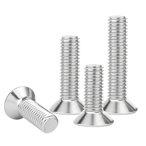 Miniatura 7 de Tornillos de cabeza plana M4-0.028 x 0.787 in, tornillo de cabeza plana M4x20mm, pernos avellanados de acero inoxidable, tornillo de rosca completa,