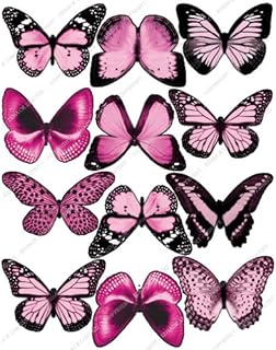 Cakeshop 12 x Pre-Cut Edible Butterfly Decorations Light Pink