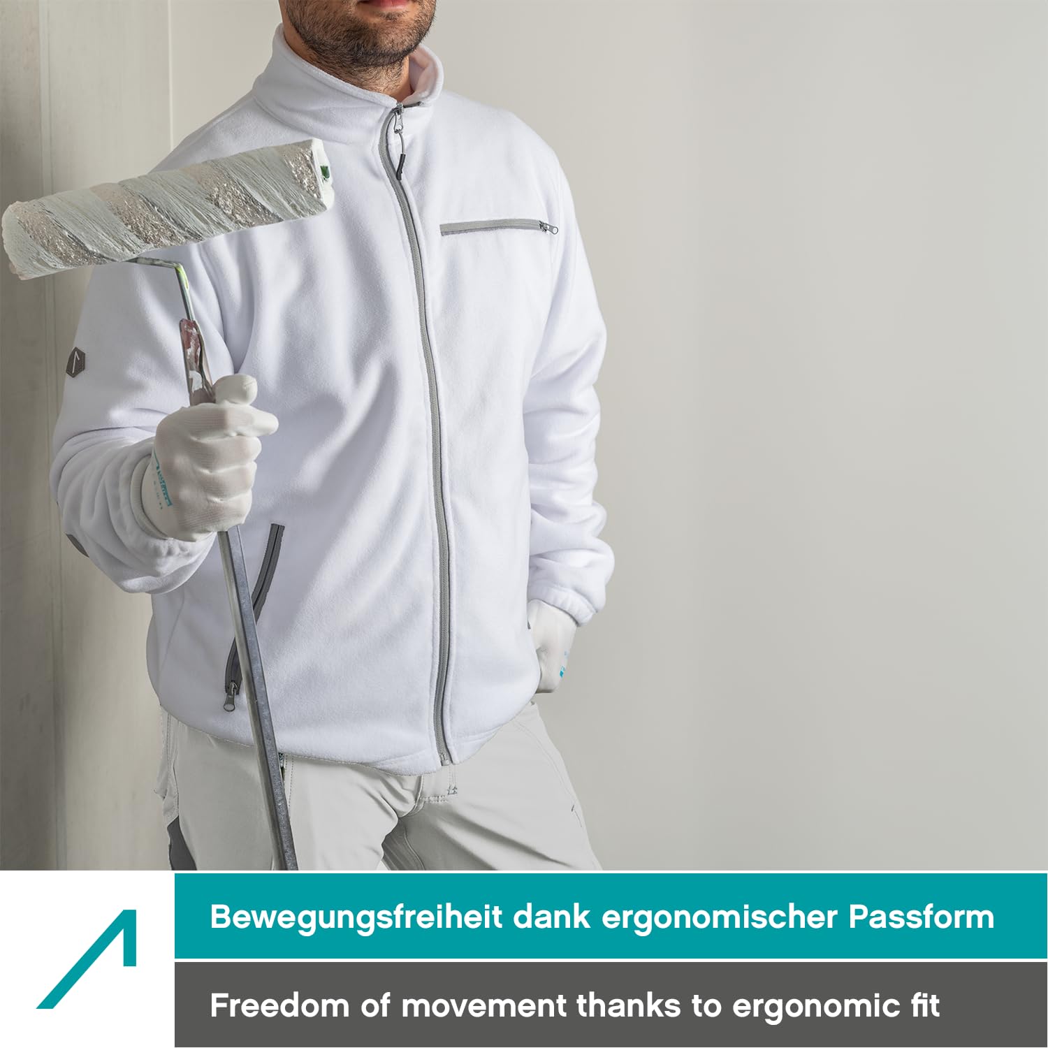 ACE Giacca in pile da uomo - calda giacca outdoor senza cappuccio per uomo - zip a tutta lunghezza e tre tasche