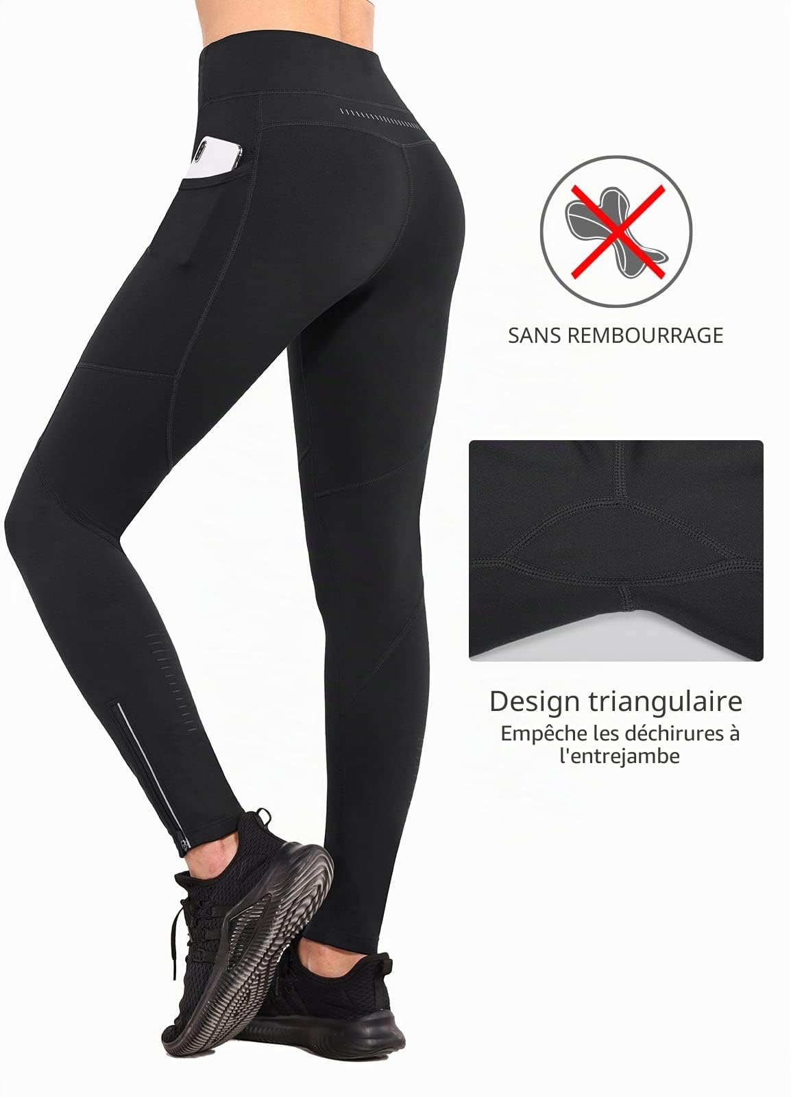 baleaf Legging Thermique doublé en Polaire pour Femme - Pantalon de Course à Pied avec Poches zippées