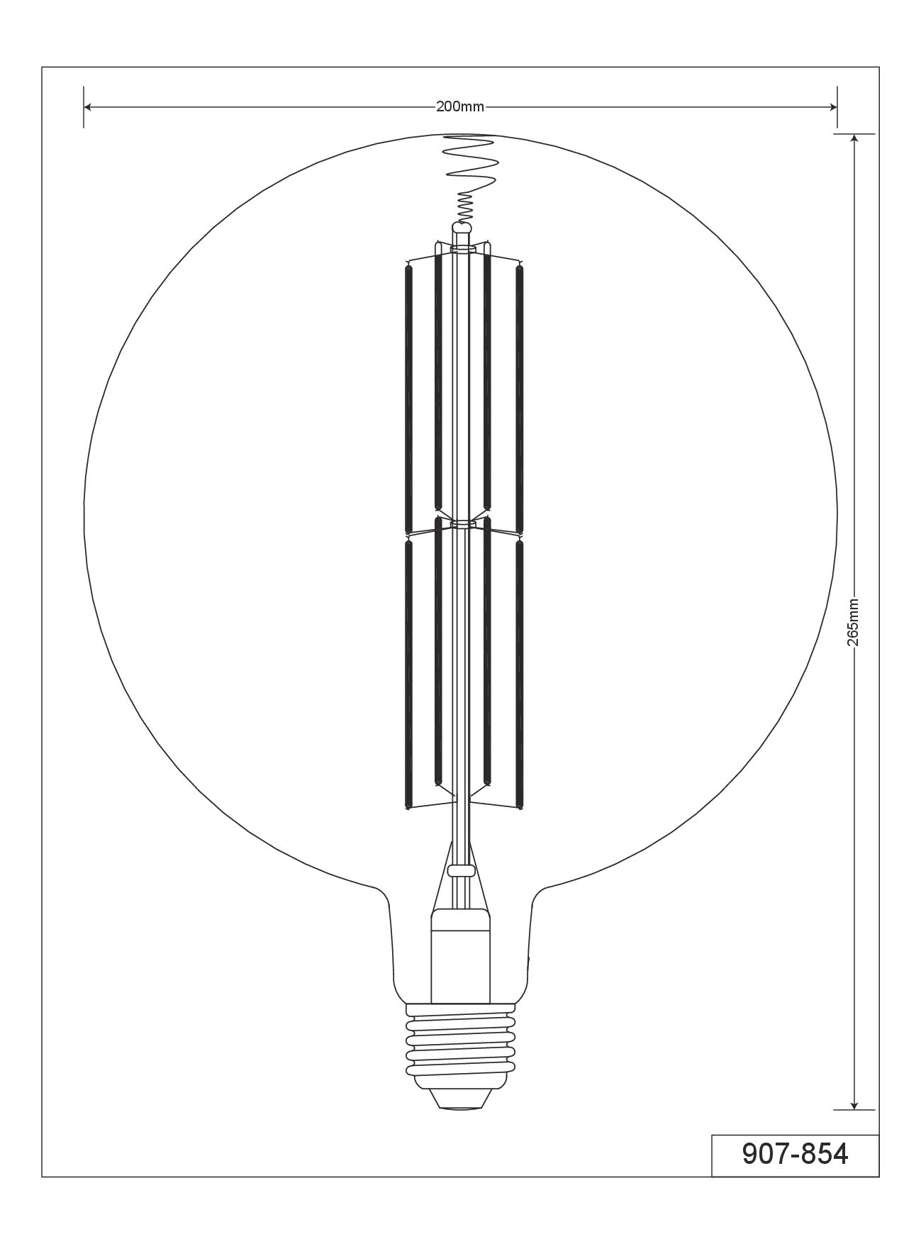 Trio Leuchten LED Glas Filament Leuchtmittel, Glas grau getönt, E27 Fassung, 8 Watt, 2700 Kelvin, 260 Lumen, 907-854