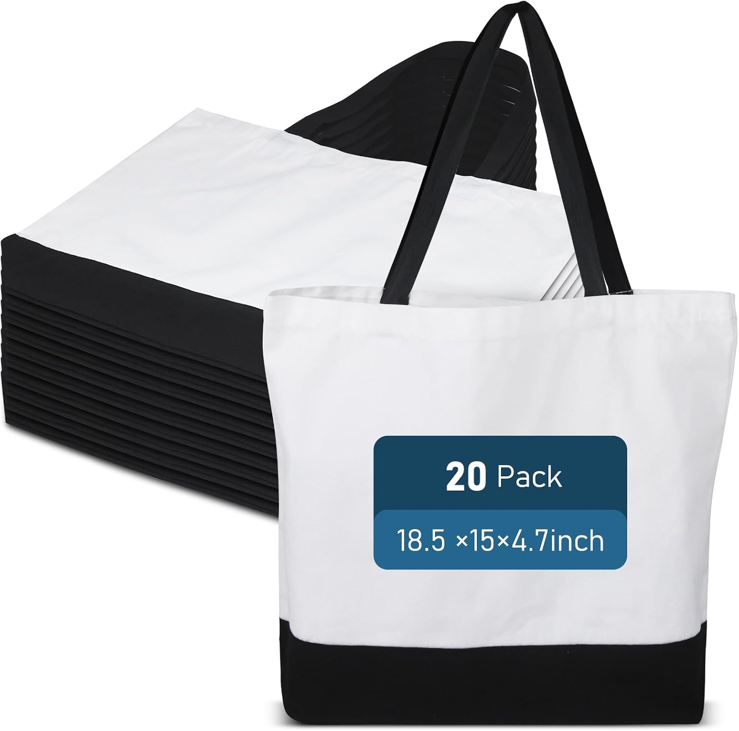 WeStar Sublimation Canvas Tote Bags Bulk, 12oz Heavy Duty Polyester-Cotton Blend with Gusset for DIY, Gifts & Events