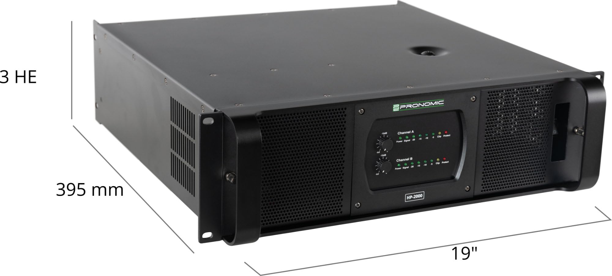 Pronomic HP-2000 Finale 2x 3000 Watt - Potenza in uscita (4 Ohm): 2x 3000 Watt - Filtri passa-alto/basso commutabili con frequenza crossover regolabile - Guadagno d'ingresso selezionabile - Nero