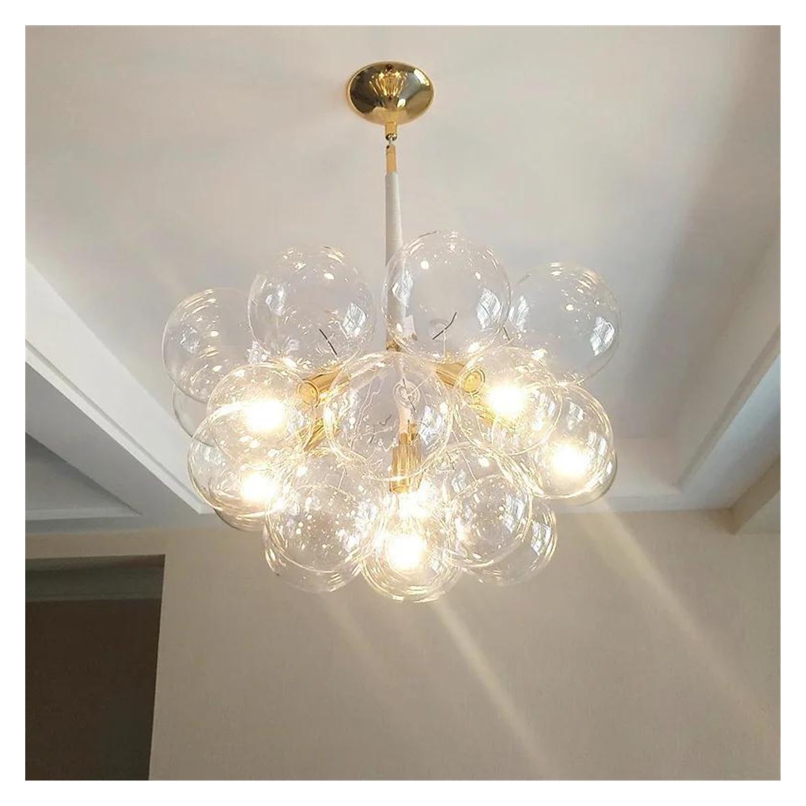 FZQSXAZU Chandelier, Nordic Bubbleball Led Chandelier Children's Room Warm Creative Pendant Lamp Living Restaurant Bedroom Glass ht Fixtures
