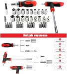 38-Piece Ratcheting Screwdriver Sets nut Driver Set Magnetic Torx Slotted Phillips Square Muti Screwdriver Bits Sockets Set T-Handle Rachet Tools Set Basic Tool Kit for Home Repair Dorm Mechanics