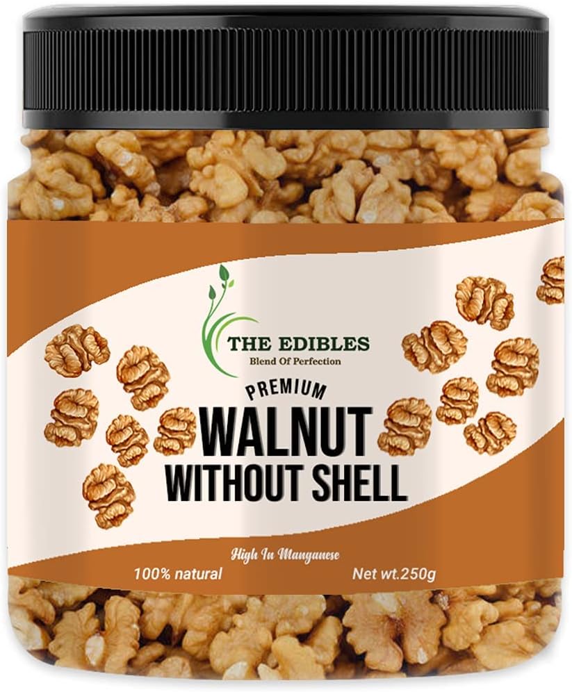 The EDIBLES Walnuts Without Shell 250g |Kernels Akhrot Giri Without Shell_Packing May Vary