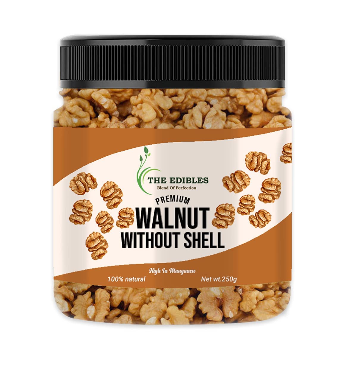 The EDIBLES Walnuts Without Shell 250g |Kernels Akhrot Giri Without Shell_Packing May Vary