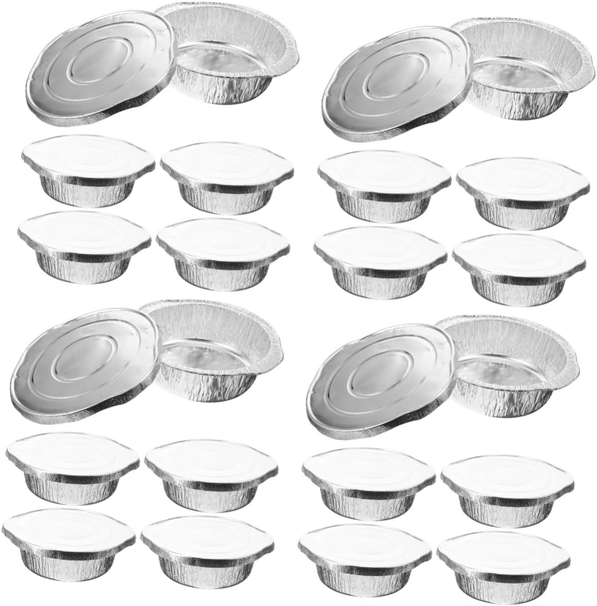 GALPADA Tin Foil Steam Prep Pots for Camping Cook Container Meat Nonstick Large Grease Tins Lids Versatile with