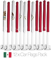 Vista 126 de Bandera de Estados Unidos con poste para coche, bandera para carros, 2 unidades, bandera de América, capó para auto, 4 de julio, decoración