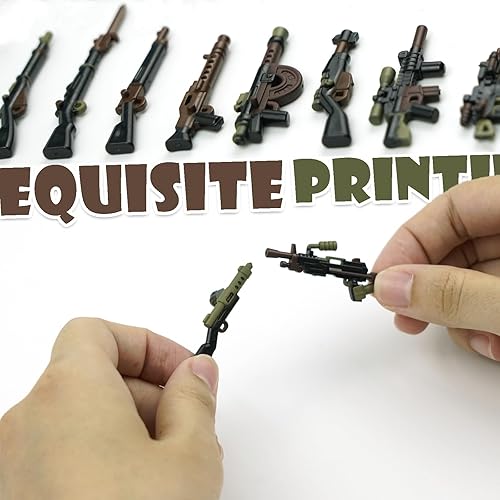 Vista 11 de Paquete de armas militares, kit de engranajes del ejército de la Segunda Guerra Mundial, juego de accesorios de ladrillos, piezas de bloques