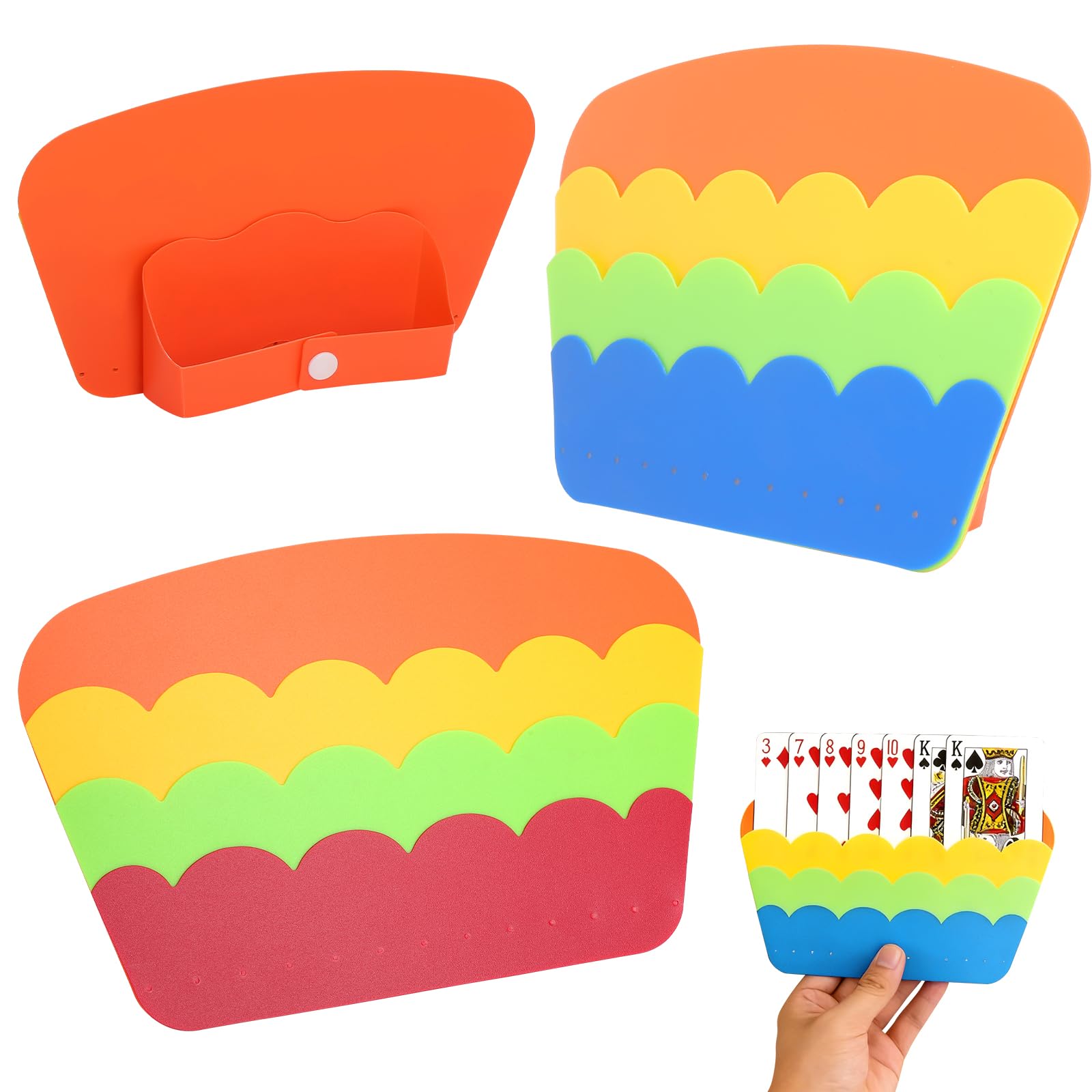 2 Piezas Soporte para Naipes, Sujeta Cartas Soporte para Juego de Cartas Plastic Poker Rack Juego de Cartas Titular para Niños Discapacitados Adultos Personas Mayores