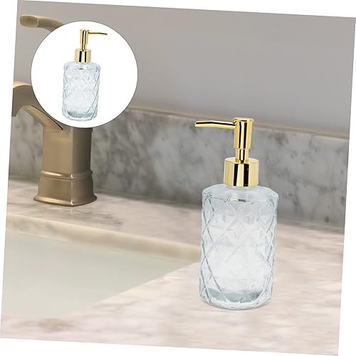 Miniatura 5 de Alipis 4 recipientes de vidrio para líquidos, dispensador de loción, dispensador de loción, botella de aseo de vidrio, contenedor de loción de