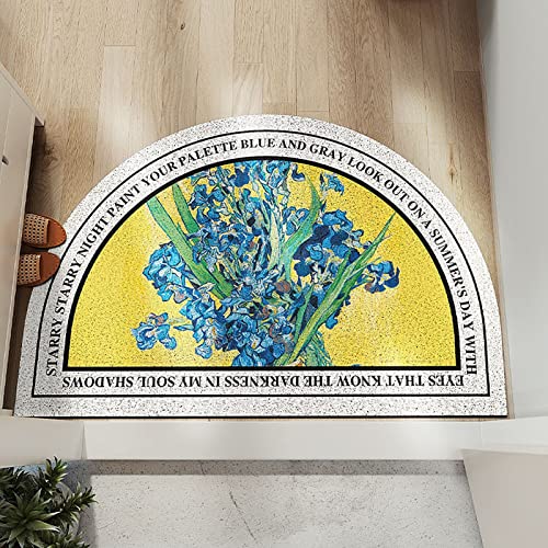 Lovlife Semicircle American Doormat,Floral Oil Painting Style Welcome Mat,Non-Slip Creative Indoor Outdoor Door Carpet Entrance Mat For Villa Decor (Color : B, Size : 160 * 230Cm) #TOP1