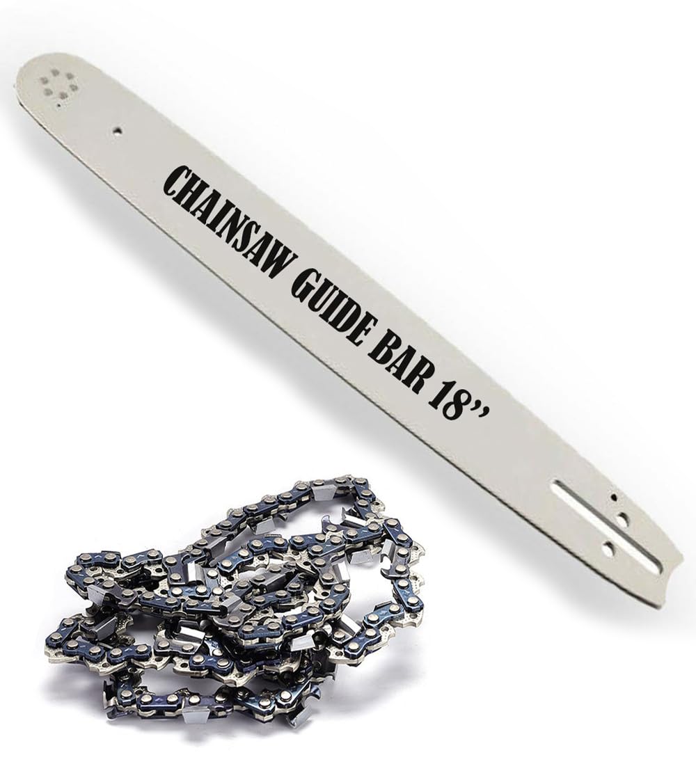 MLD Chainsaw Chain and Guide Plate Set Petrol Chain Saws Guide Bar Sawchain Kit Wood Cutting Power Tool Replacement Accessory BC1812 (Size-18 Inches, Metal,1 Pcs)-image-6
