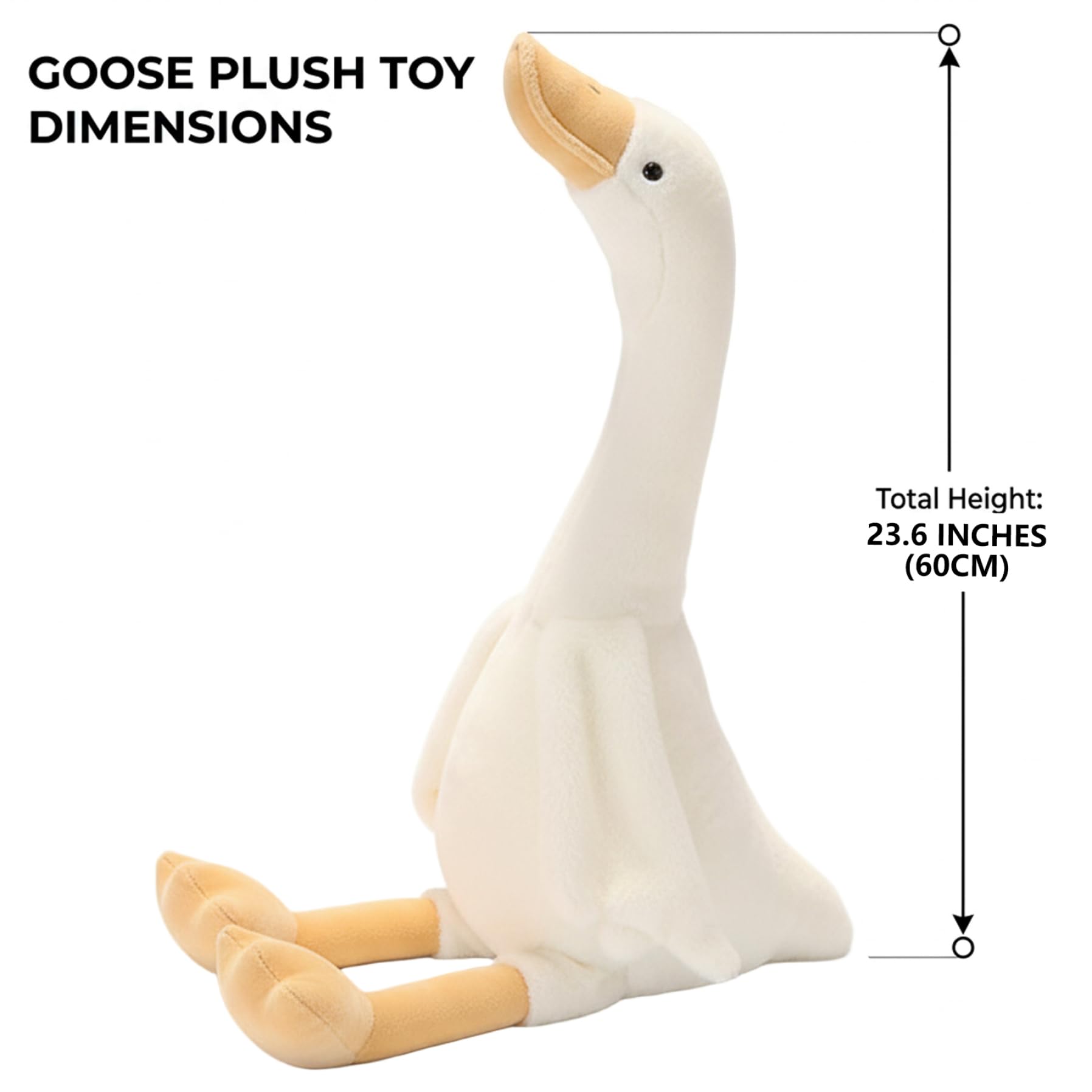 Cisne de Peluche de Peluche, Gansos Blancos esponjosos de para Cama, sofá, decoración Bonita de guardería, Regalo de de 24 Pulgadas