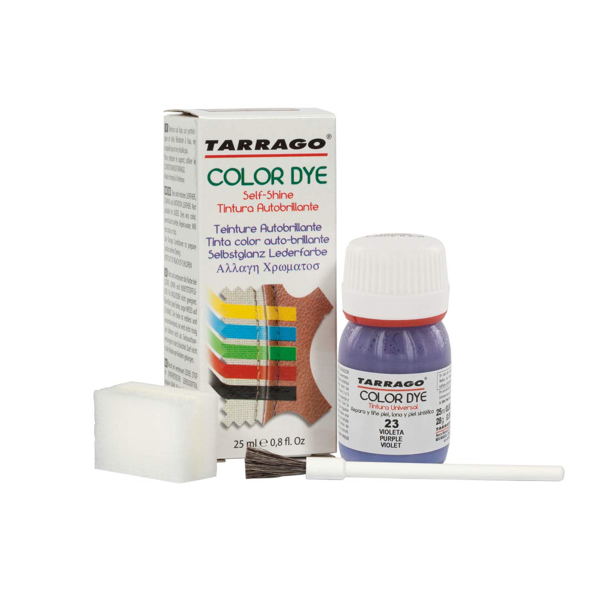 Tinte para Zapatos y Bolsos de Cuero y Textil con Esponja y Brocha | Cubre Rozaduras y Desgastes del Calzado | Gama de 90 colores — view 21