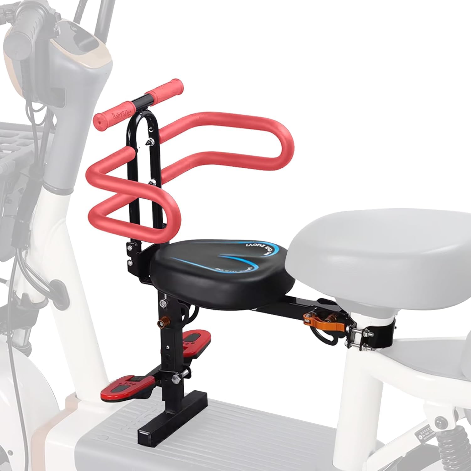 Siège avant pour scooter et vélo électrique, avec selle et repose-pieds, compatible avec vélo hybride, Cruiser et vélo de ville, pour enfants de 2 à 6 ans